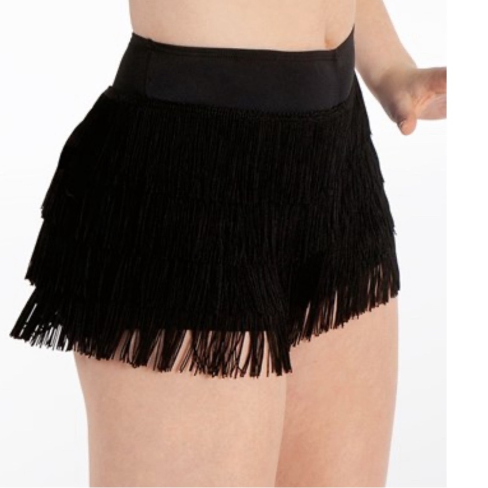 Balera black fringe dance shorts size small